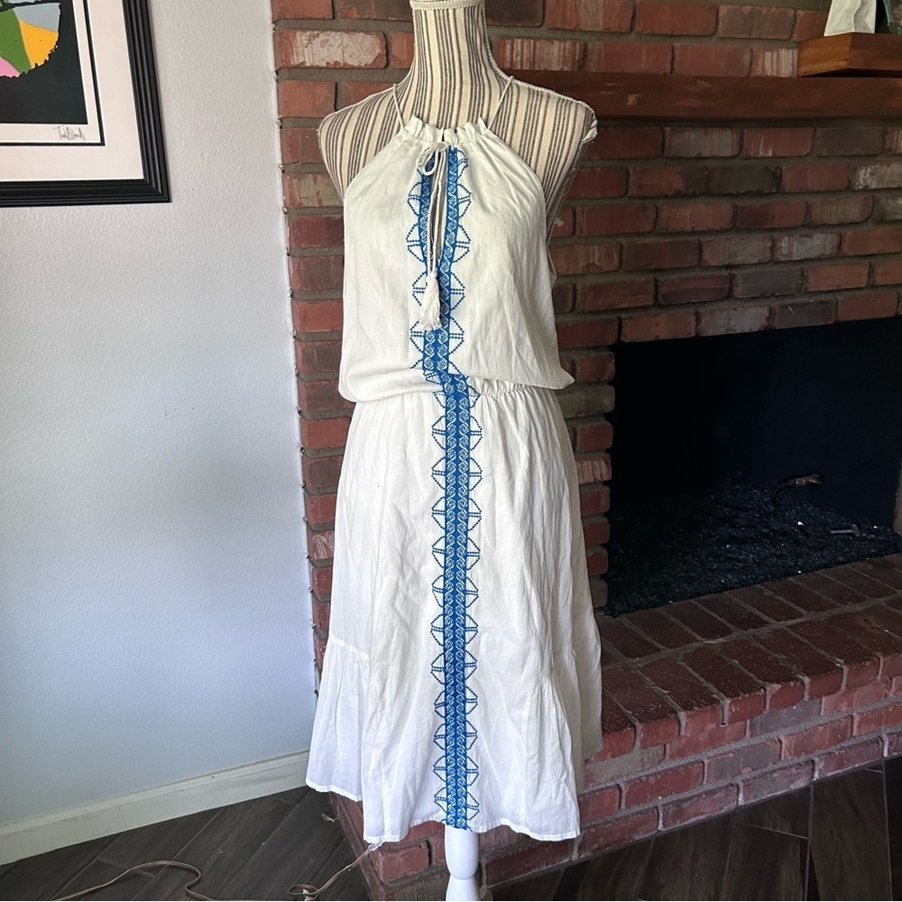 NWT Parker Atlas Embroidered Midi Dress in Glacius White Sz S - Picture 1 of 11